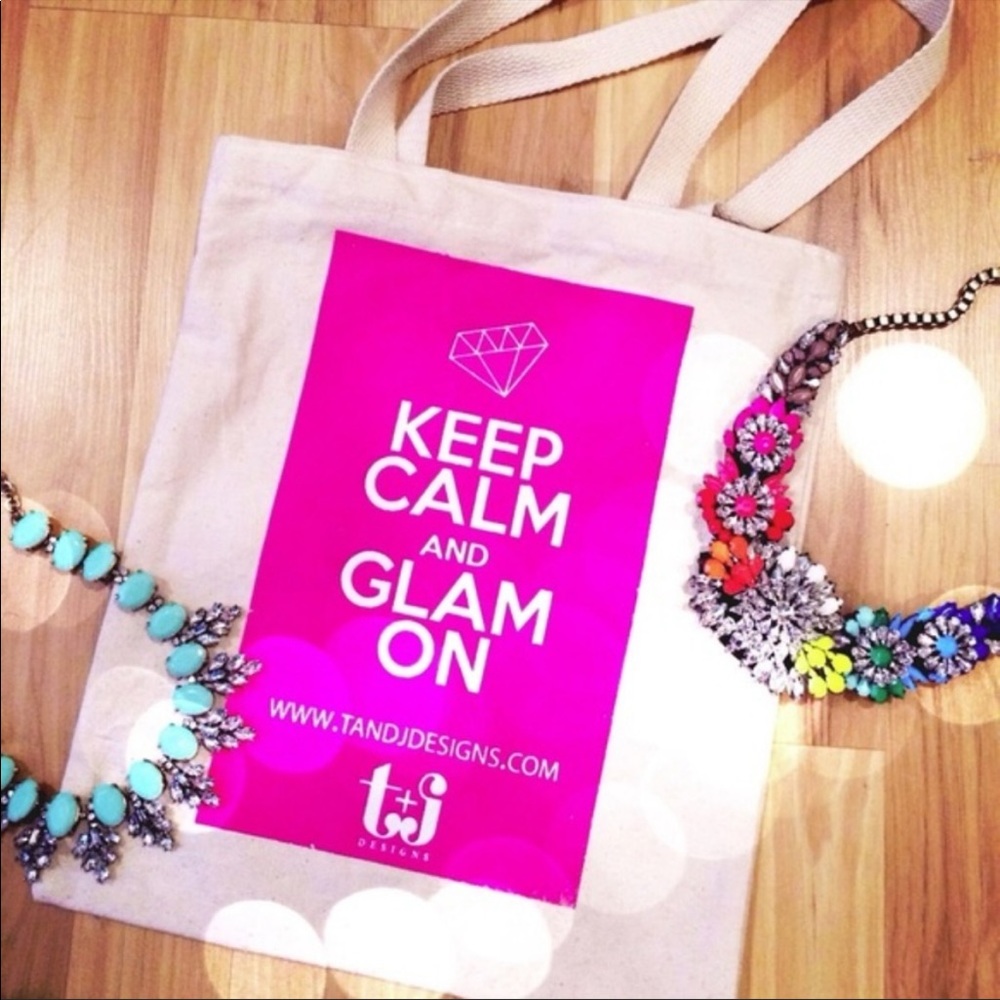 🛍 Keep Calm and Glam on Tote Bag 🛍
